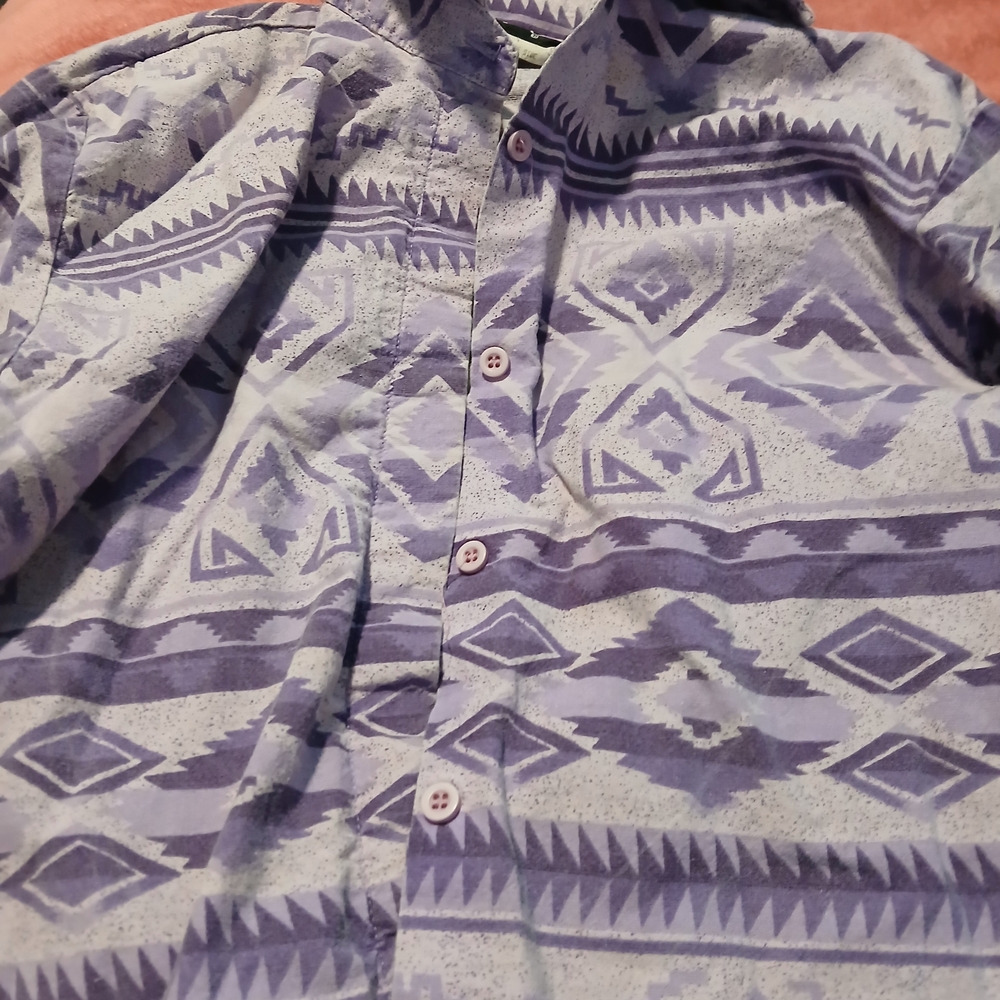 Roper Purple and White Geometric Shirt - Picture 3 of 8